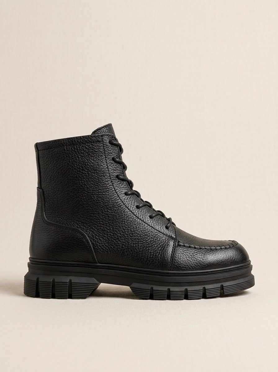 Brava Camden Lace-Up Boots- Black