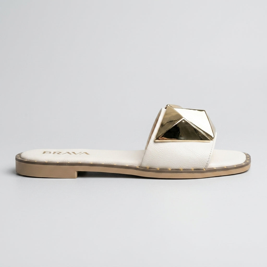 Brava Aurelle Slide- White