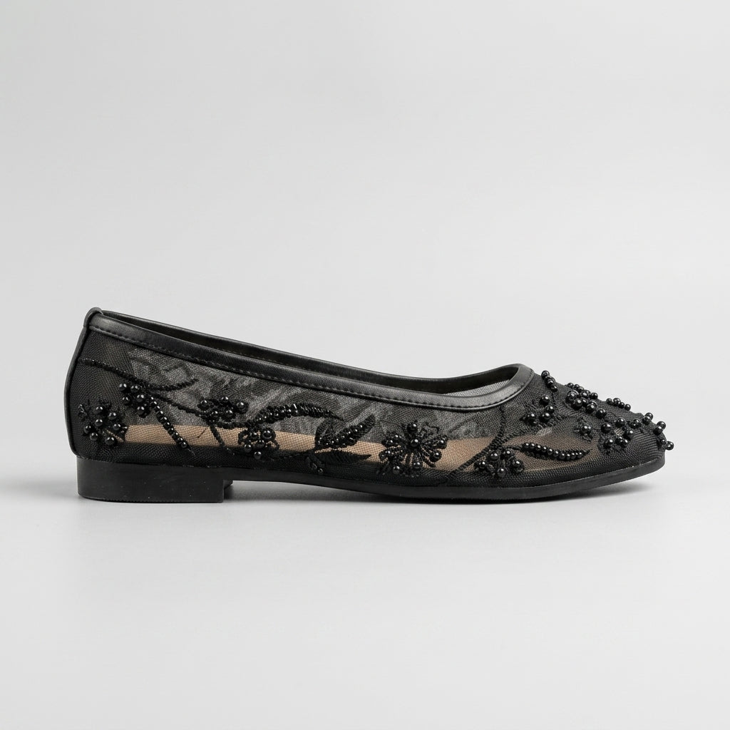 Brava Élan Lace Ballet Flats- Black