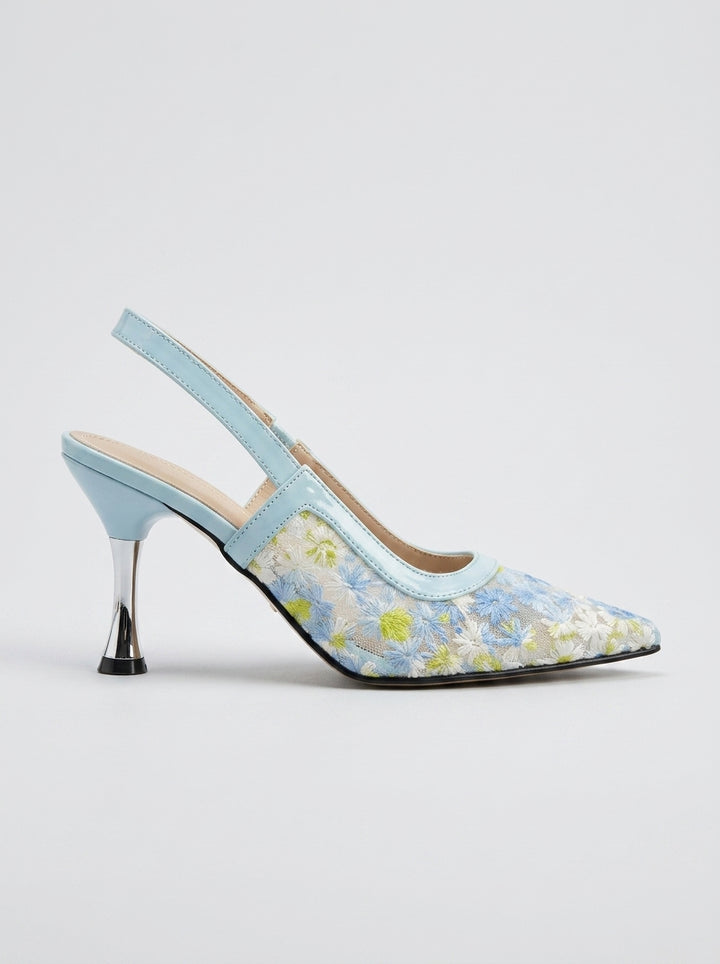 Brava Fiora Slingback Heels-  Sky Mist