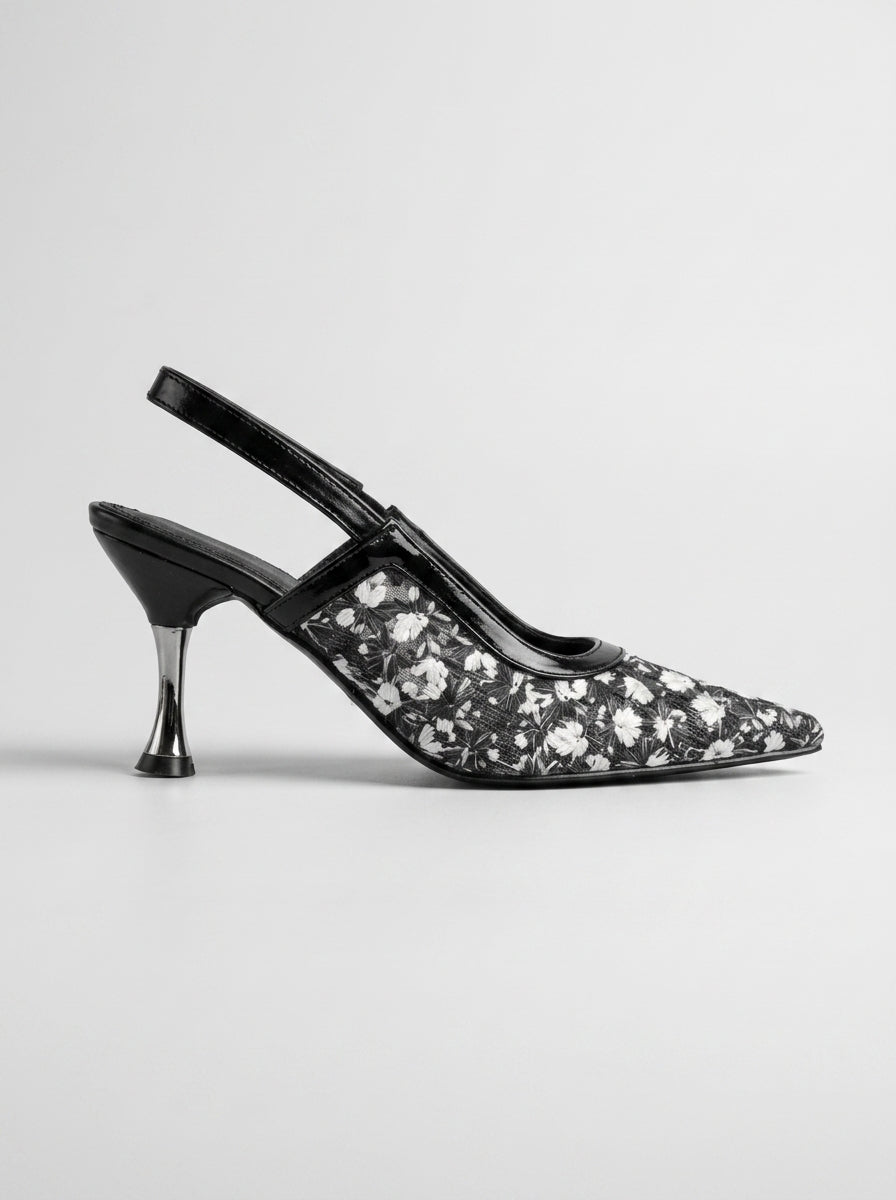Brava Fiora Slingback Heels- Noir Floral
