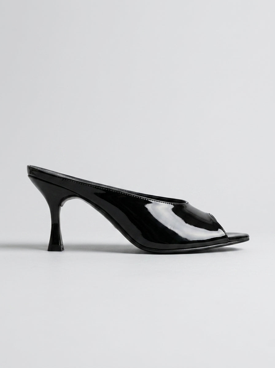 Brava Elena Peep-Toe Mules- Black