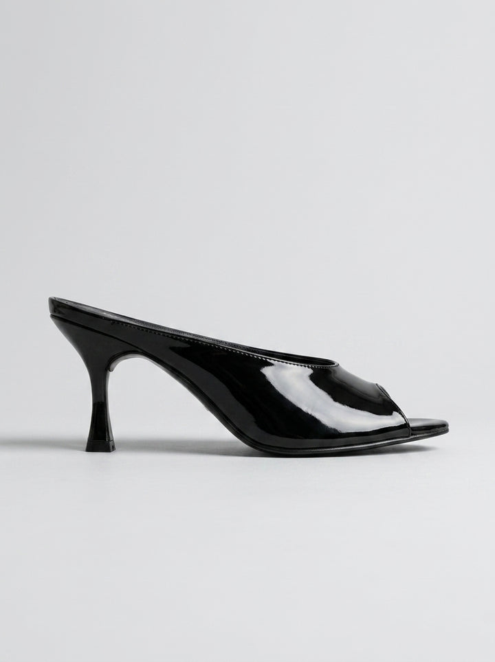Brava Elena Peep-Toe Mules- Black