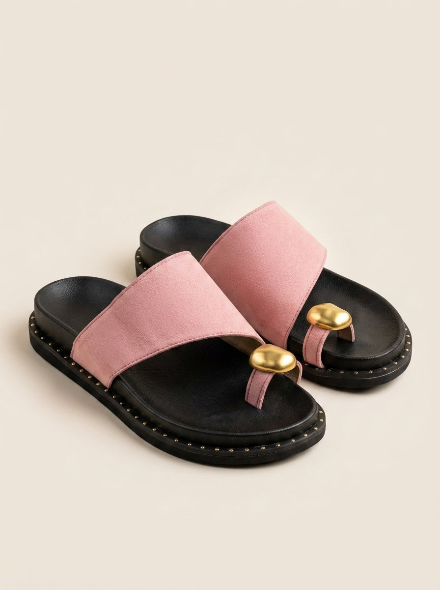 Brava Celeste Gold-Toe Sandals – Pink