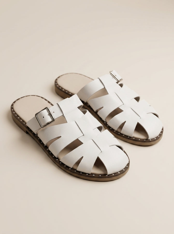 Brava Alessandra Woven Slides- White