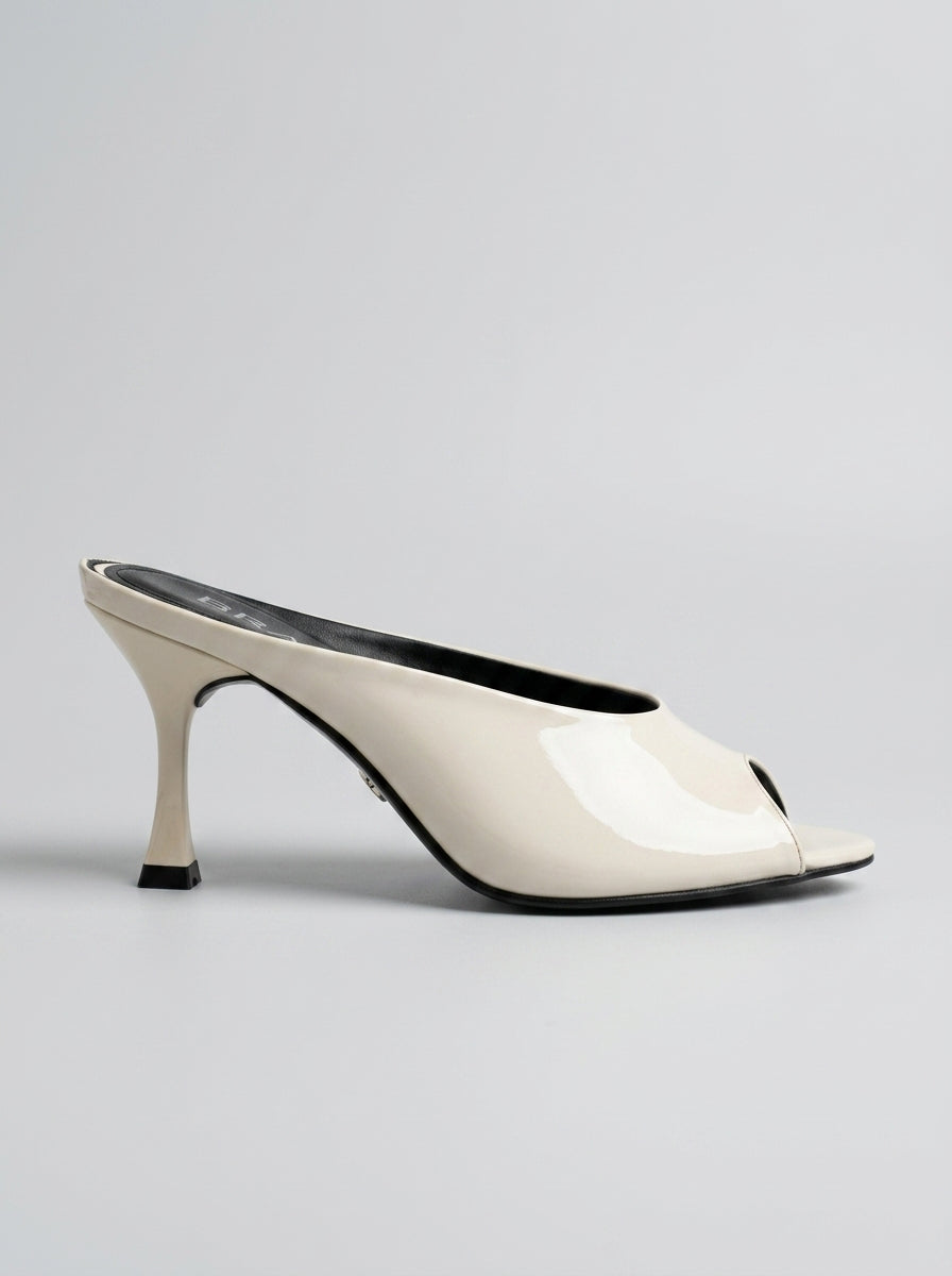 Brava Elena Peep-Toe Mules- Beige