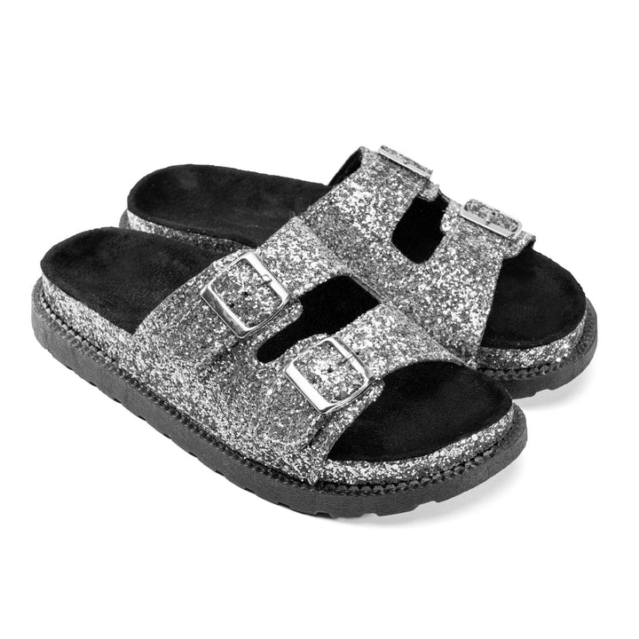 Women Silver Glittered Slipper