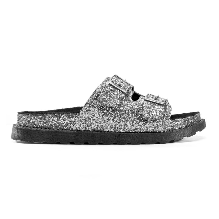 Women Silver Glittered Slipper