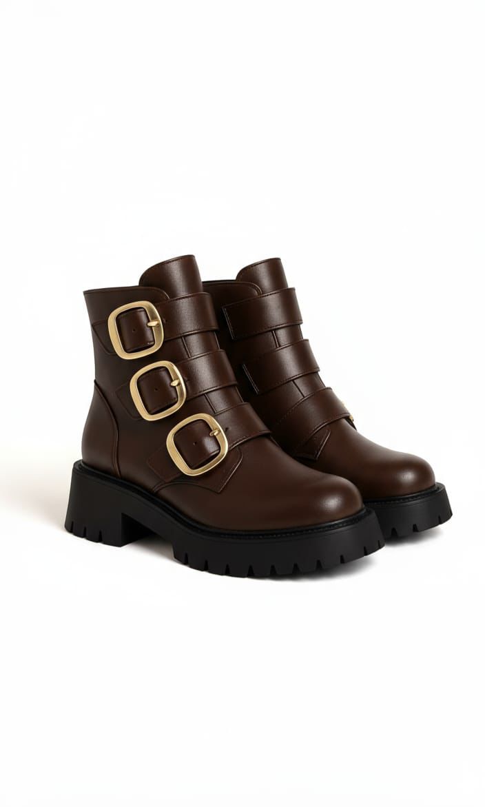 Brava — The Vanguard Buckle Boot- Brown