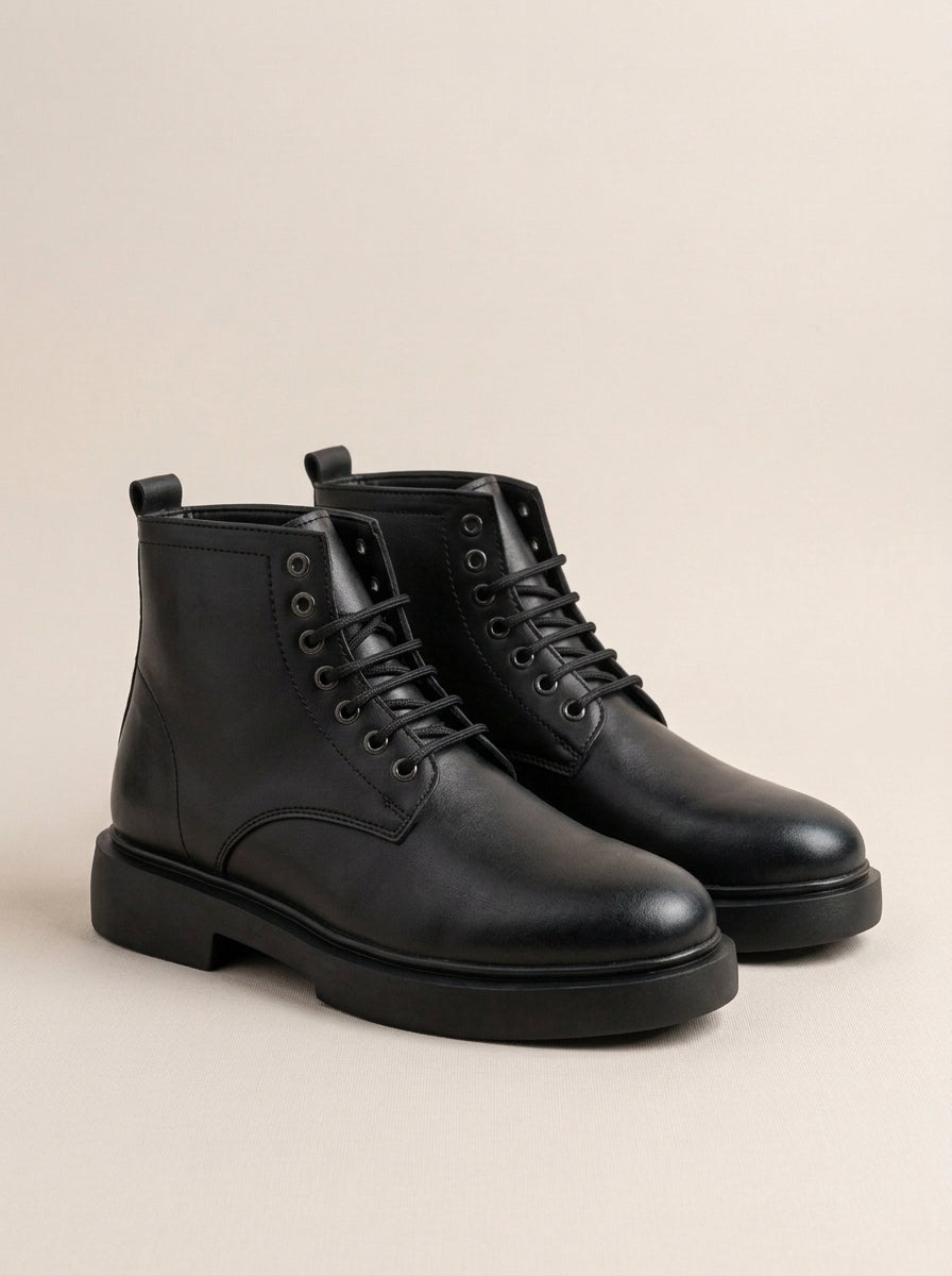 Brava Sterling Lace-Up Boots- Black