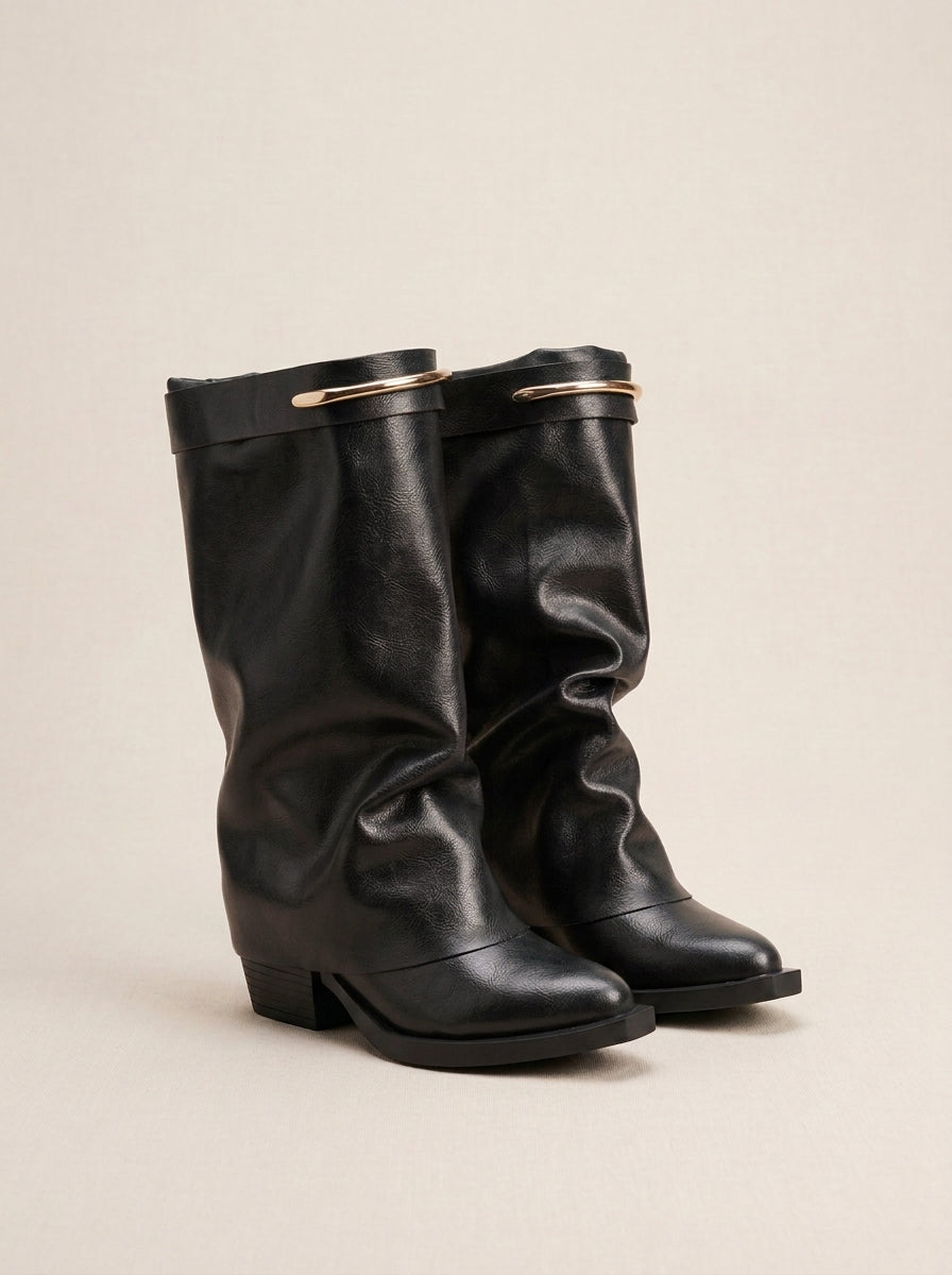 Brava Sienna Slouch Boots- Black
